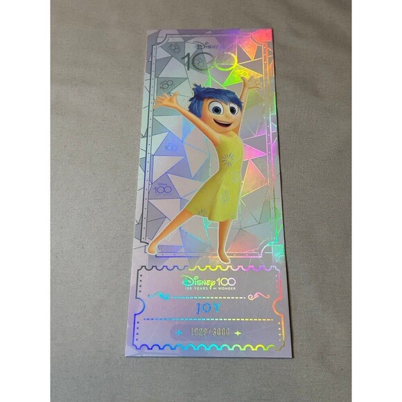 Inside Out Joy Disney100 Kakawow Refractor Ticket Jumbo Card Limited Ed. #1029 - Picture 6 of 6